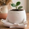 Durable PLA Plant Holder Sit In Meditation Planter, Cute Zen Flower Pot, 3D Printed Small Indoor Container Figure Pot for Succulents Cacti,