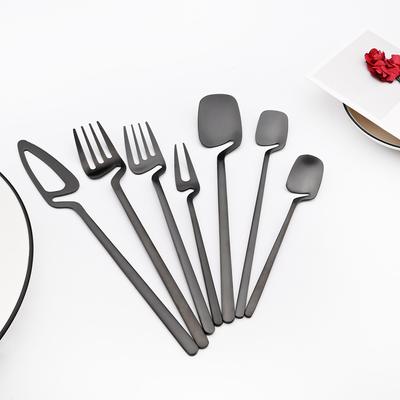 Black Cutlery Set 304 Stainless Steel Tableware 1 Pcs Dinnerware Kitchen Accessories Fork Knife Spoon for Wedding Flatware Set