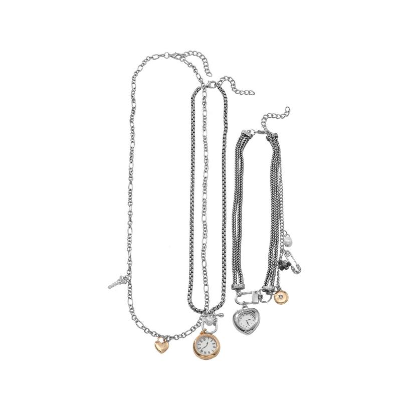 

Ожерелье с подвеской в виде сердца и пуговицы-булавки для женщин, многослойное ожерелье в богемном стиле, цепочка для ключицы, ювелирные аксессуары серебряный