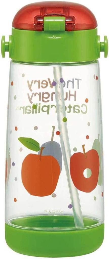 Skater Water Bottle with Straw Clear One Push Hungry Caterpillar 480ml Girls PDSH5 Children's