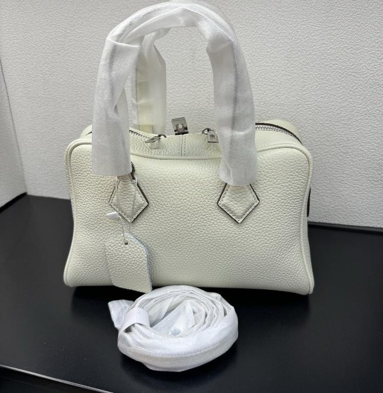 

Того Сумка-тоут из коровьей кожи высшего слоя Женская 2025 Новый стиль Высококлассная текстура Ручная Прозрачная Одинарная Кожа Сохранность Шара Сумка-портфель 25×11×16cm белый