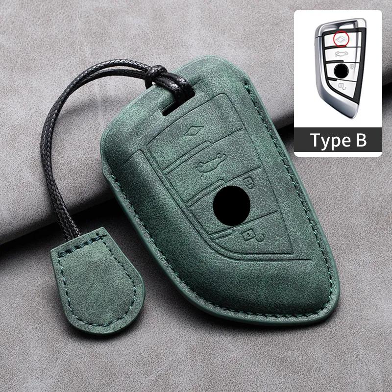 Leather Car Remote Key Case Cover for Bmw F20 G20 G30 X1 X3 X4 X5 G05 X6 X7 G11 F15 F16 G01 G02 F48 1 2 3 4 5 6 7 Series