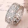 French Light Luxury Hollow Palace Rings for Women Small Fresh Flower Index Finger Ring Natural Snowflake High-grade Ring