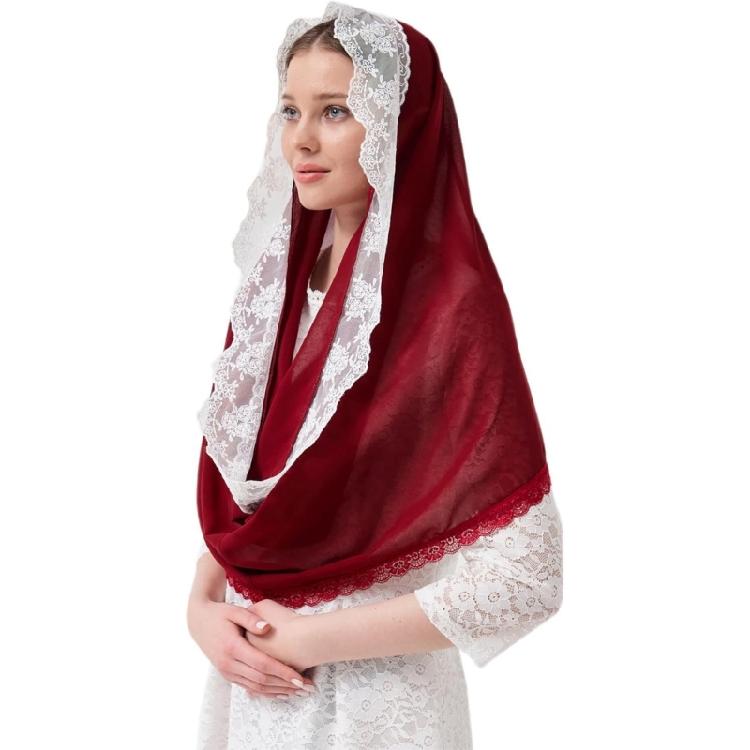 Skin Friendly Lace Headcover Communion Headcover Veil Religious Event Veil for Bridal Event, and Daily Fashion