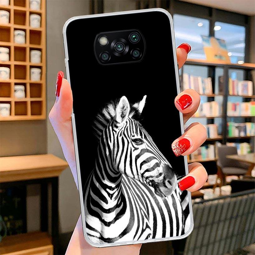 Zebra Stripe Black White Cover Phone Case For Xiaomi Poco F7 Ultra X7 X6 X5 Pro M7 Redmi 15C 15 13C 13 12C 12 10C 10 9A 9C 9T 9