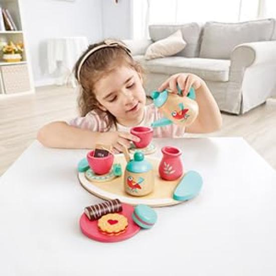 Hape Pretend Play Tea Time X X Ages 3 and Wooden Pretend Play E3207 Set, 30.3 24.3 8.2 Cm, Up, Toy,