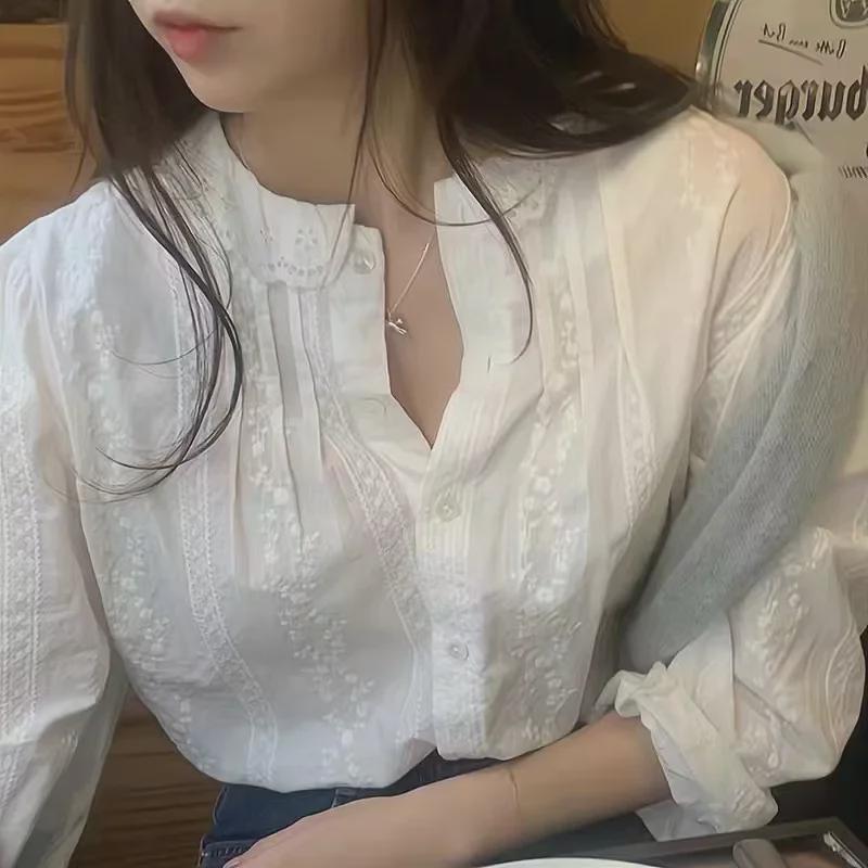 Korean Style Slim Puff Sleeve Lace Top