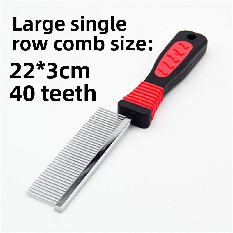 Pet brush open knot comb long hair dog comb straight row special golden hair dog cat nail rake long needle comb