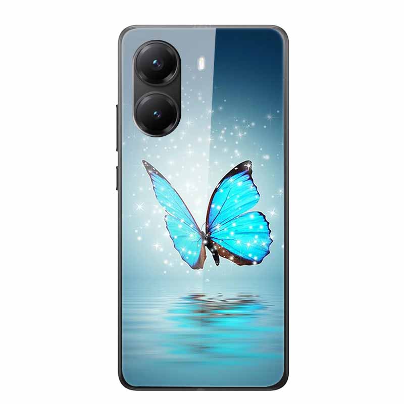 For Poco X7 Pro Glass Case Luxury Phone Back Capa Case for PocoX7pro X 7 Pro Hard Tempered Shield Animals Cartoon Lovely Cover