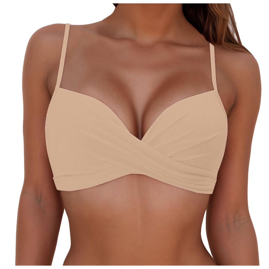 Explosive Ladies Multicolor Split Gather Skinny Seaside Sling Bikini Bikini
