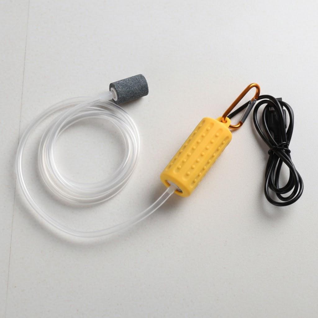 

Portable Mini Aquarium USB Air Pump Silent Energy Saving Oxygen Pump for Fish Tank Accessories Aquatic Supplies жовтий