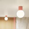 Spot Sufitowy Nowoczesny Brzoskwiniowy Ryflowany Korpus Szklana Biała Kula Do Łazienki Przedpokoju 1Xg9 8W Ip44 Halo Sollux Lighting