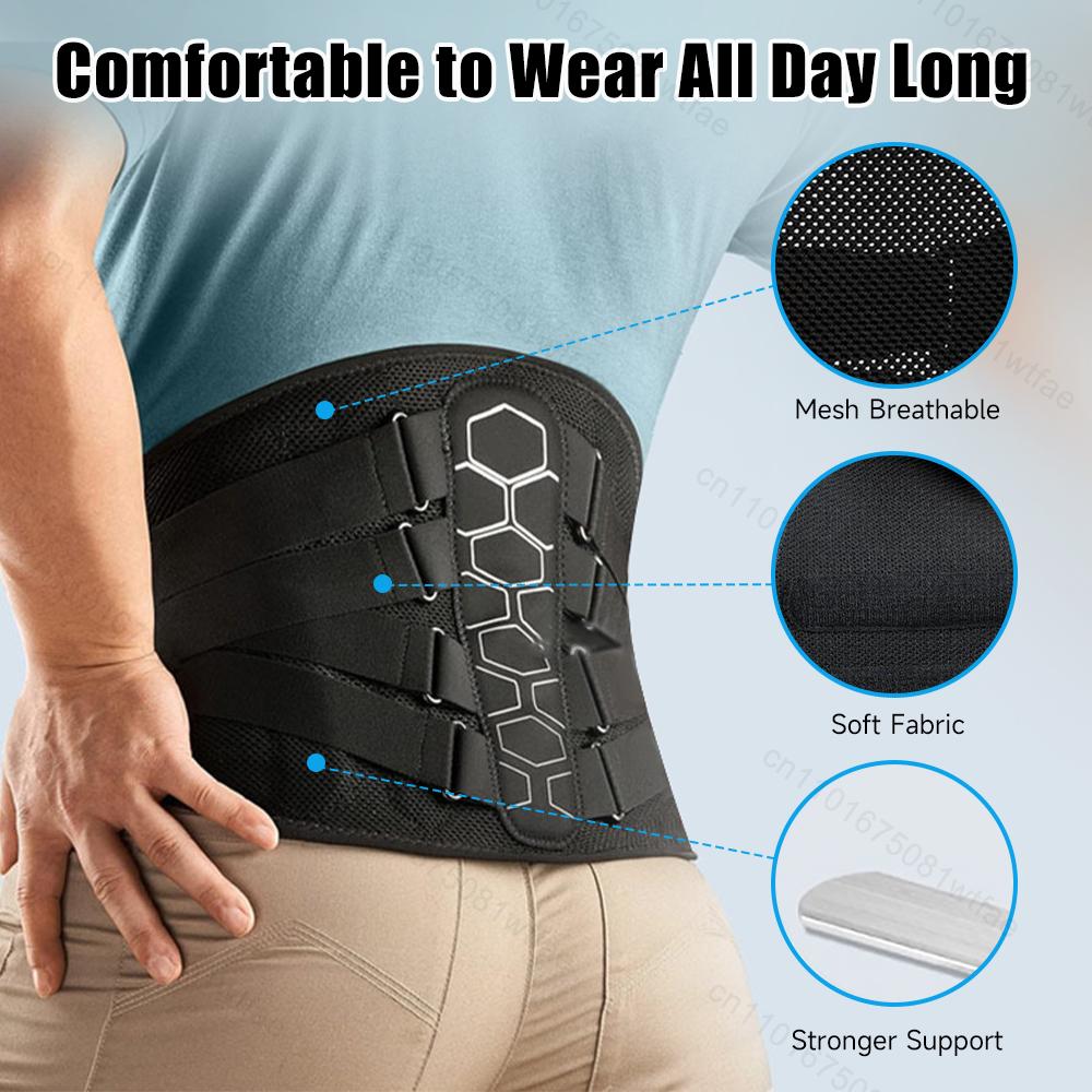 3D Back Braces Lumbar Pad for Relieving Back Pain Sciatica Herniated Disc Back Posture Corrector Spine Support Waist Protector Belt for Men Women