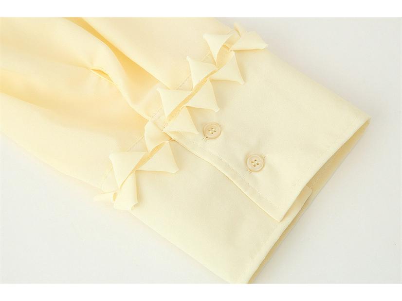 Europäische und amerikanische Damenmode: 2025 Frühling Französisches Rüschen Langarm Oberteil und Midi-Rock Set