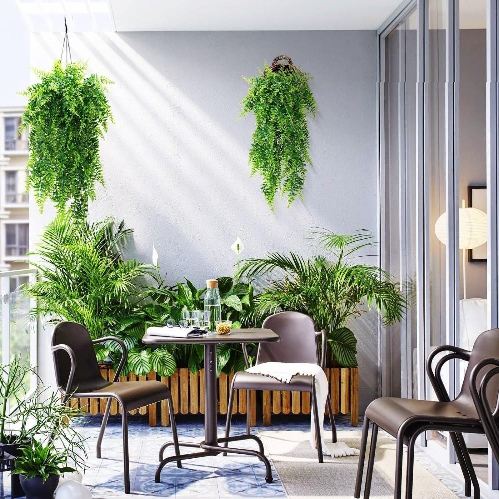 2pcs 29.92in Fake Hanging Plant Green Wall Hanging Plant Decor Artificial Greenery Balcony