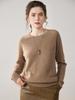 Women's Versatile Cashmere Round Neck Sweater - Thin, Simple, Loose-Fit Knitted Design for Autumn/Winter.