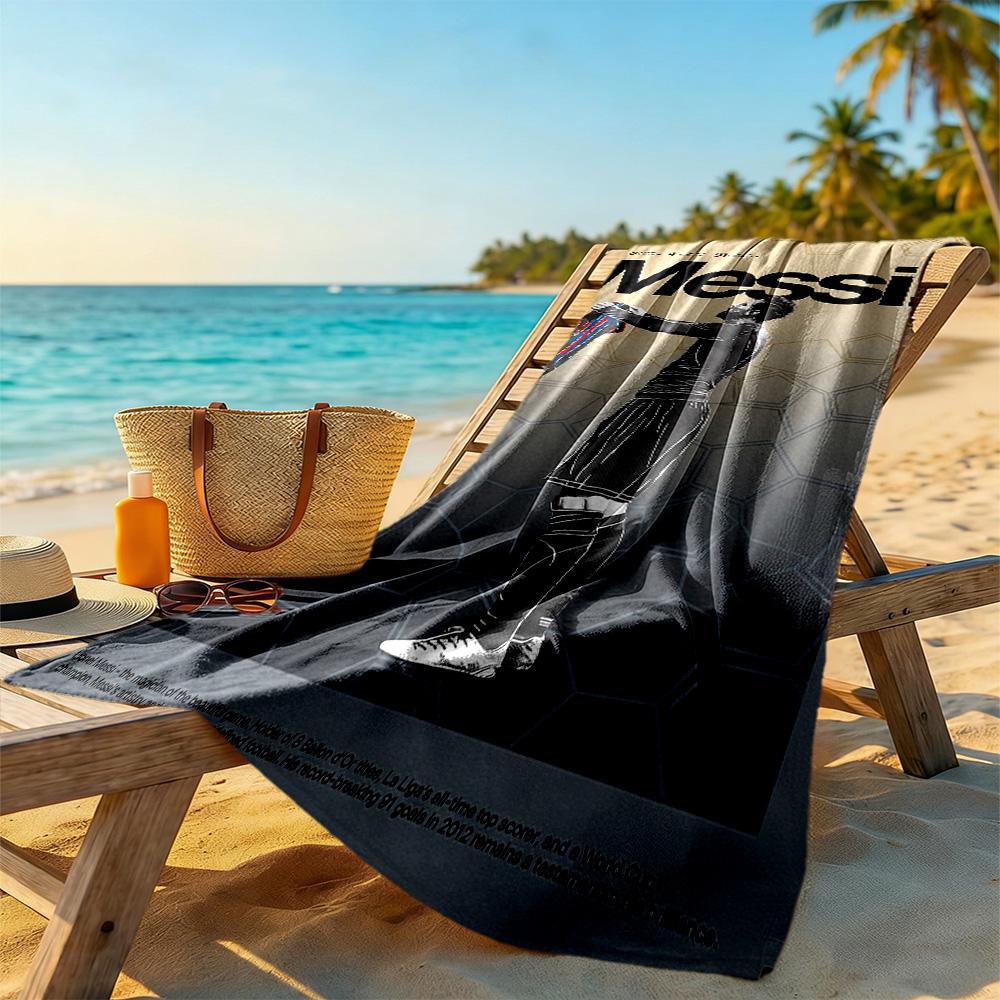 Messi Beach Towel Super Soft Microfiber Quickdry Fabric Comfortable Lightweight Portable for Swimming,Beach,Camping, Travel, Beach Accessories,Gym