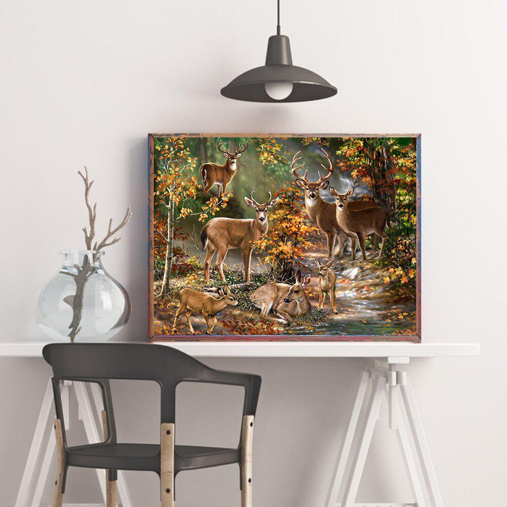 5d Full Painting Diamond Drill Deer Animal Home Decoration Handcraft Art Kits Embroidery