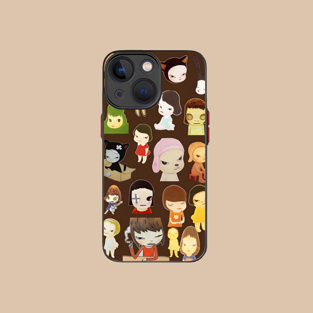 

Anime Yoshitomo Nara Phone Case for iPhone 17 16 15 14 13 12 11 X XR XS 8 7 Air Pro Max Plus Mini Colorful Silicone Cover Luxury iPhone 7 Plus