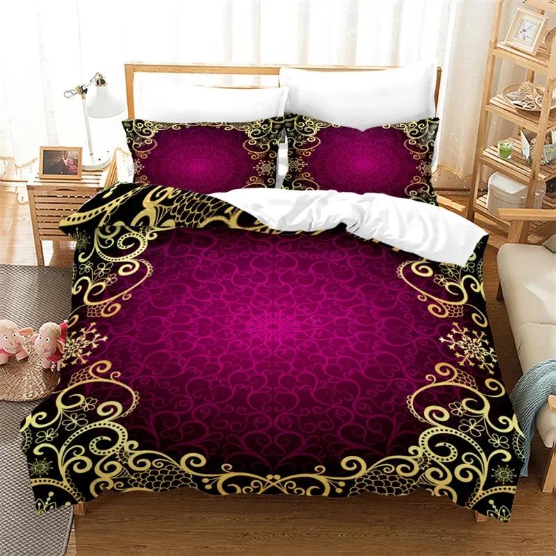 Comforter Mandala Floral Bohemian Flowers Bedding Set Microfiber Exotic Geometric Twin Full For Kids Adults Decor