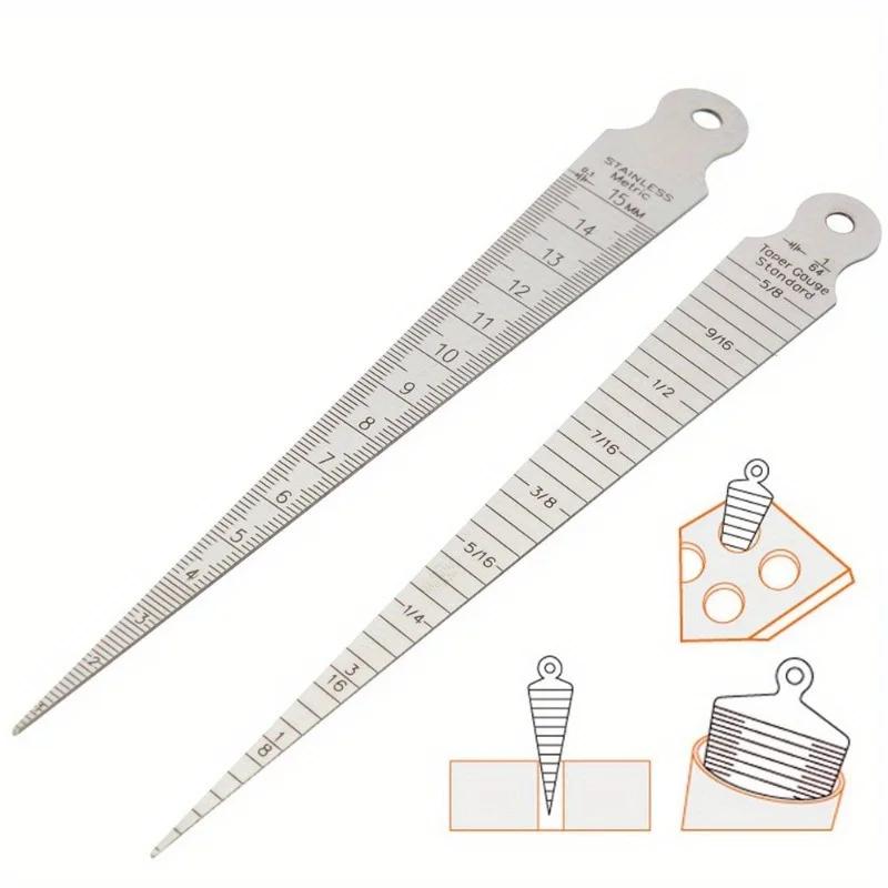 Taper Gage 1/32-5/8 Inch 1-15mm Stainless Gap Hole Taper Welding Gauge Test Ulnar Inch & Metric