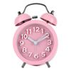 Three-dimensional digital creative bell ringing clock convex literal texture fashionable metal alarm clock silent luminous seat clock