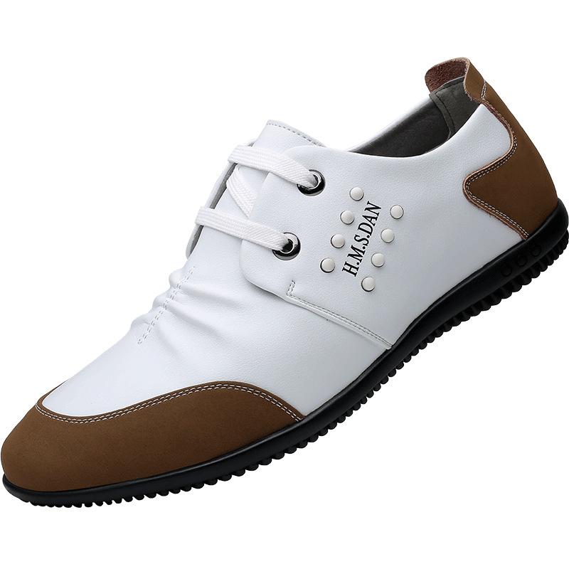 New men's shoes hollow breathable cowhide soft sole four seasons leather shoes Korean version versatile men's thin leather shoes