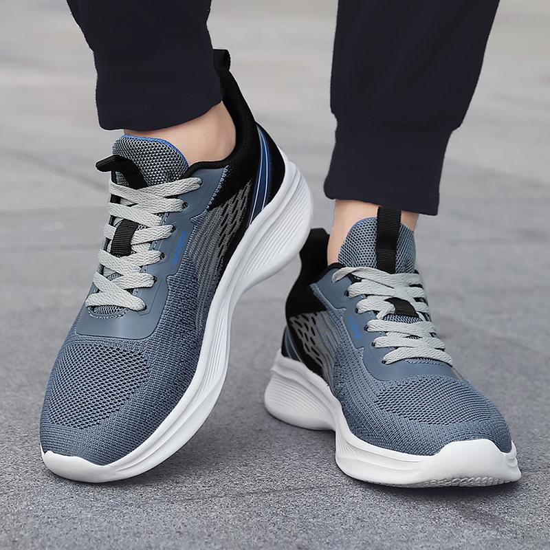 Spring New Men Sports Shoes Outdoor Wear Resistant Thick Sole Lace Up Fashion Casual Hiking Shoes Comfortable Zapatillas Hombre