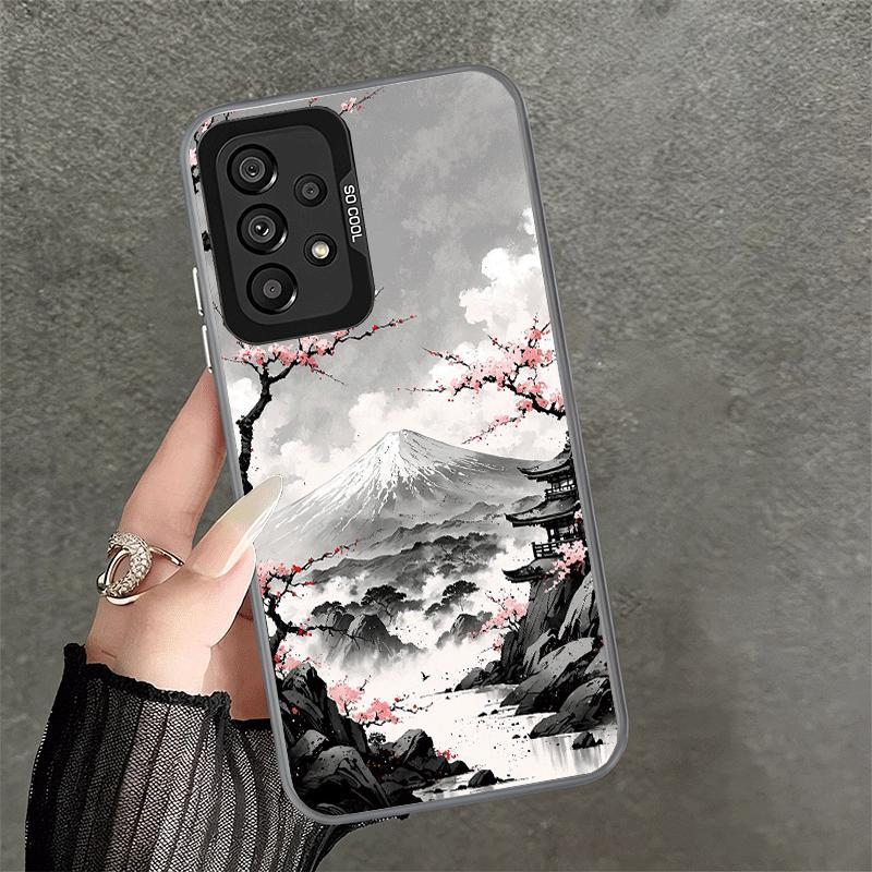 Japanese Minimalist Pine Tree Soft Phone Case for Samsung A17 A16 A15 A14 A13 A57 A56 A55 A54 A53 A37 A36 A35 A34 A33 A26 A25 A2