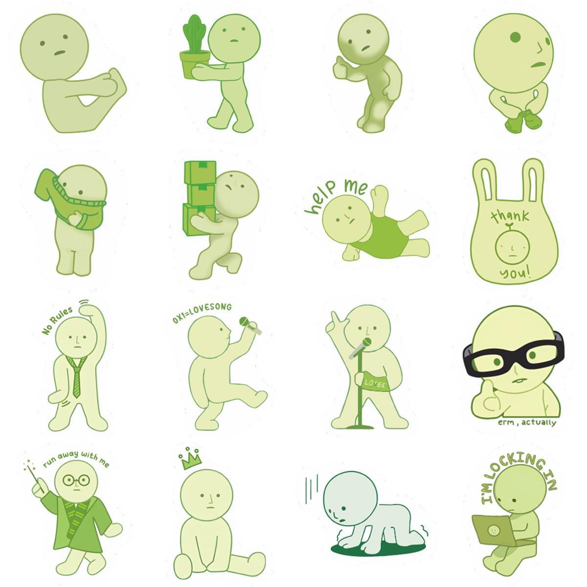 

Smiski Waterproof Stickers: 50 Creative Sheets for Phone Cases, Luggage, Bottles, and Journals A051