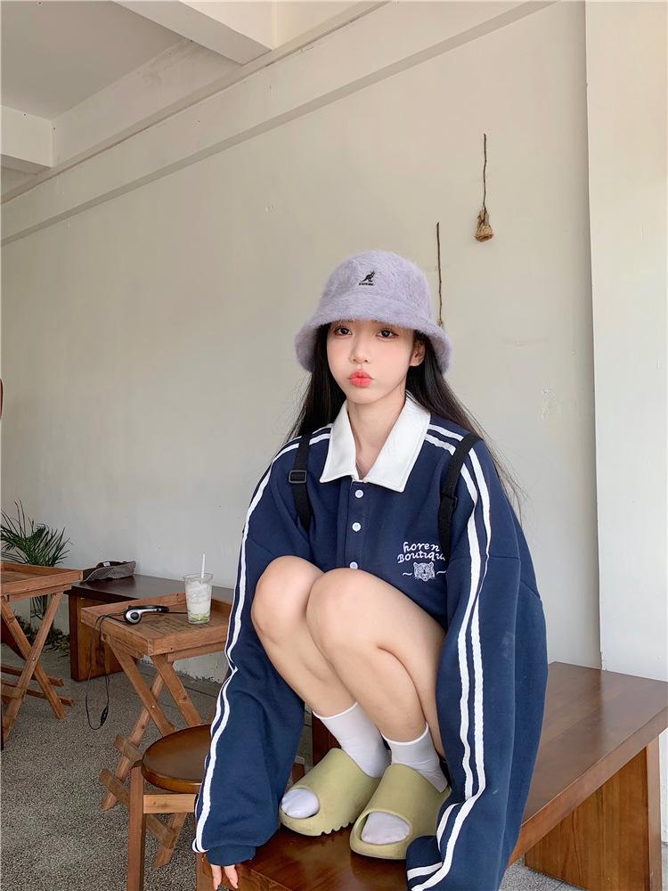 2025 Women's American Retro Oversized Casual Sweatshirt Jacket for Spring/Autumn