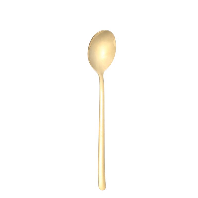 Long Handle Stainless Steel Korean Spoon - Coffee Stirrer, Dessert, Rice, Household, and Ladle Spoon