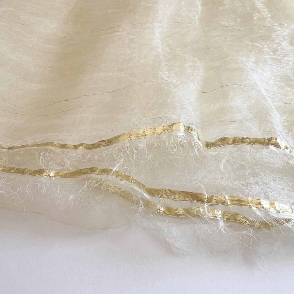 Used 00s Faliero Sarti Silk 95% Stole 198cm