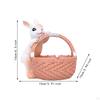 Bunny Figurine Easter Egg Basket Sculpture Decor Craft Flower Pot Rabbit Statue for Flowerbed