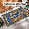 Virgin Mary Theme Crystal Velvet Rug Personalized Custom Name Text Soft Floor Mat Home Decor