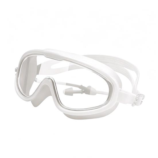 Adults Wide View Swim Goggles with Earplugs Waterproof No Leakage Anti-Fog Men Women Swimming Goggles Diving Snorkeling Equipment