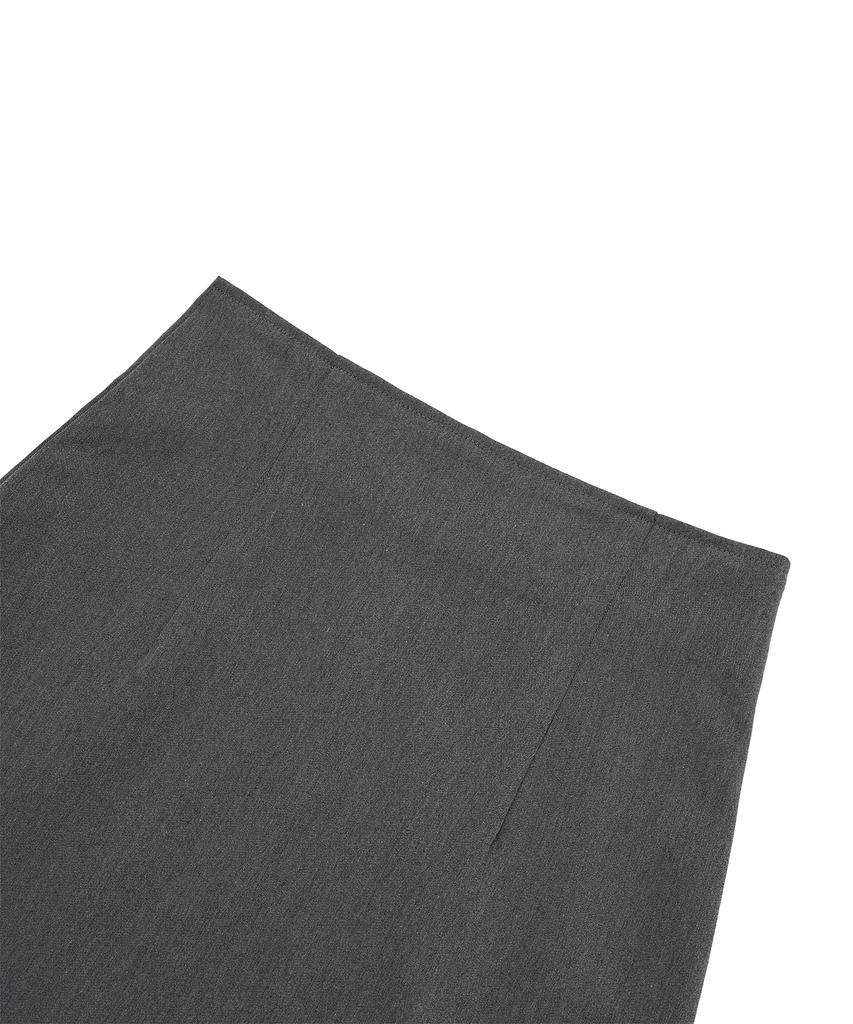 Canvas Pintuck Mini Skirt_Charcoal