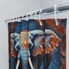 Blue Floral Elephant Shower Curtain Decorative Blue Fabric Waterproof Bath Mat Set For Home Living Room Decoration