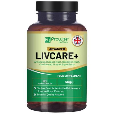 Prowise Advanced Livcare+ 60 capsule per la pulizia del fegato, disintossicante e riparatrice per uomini e donne