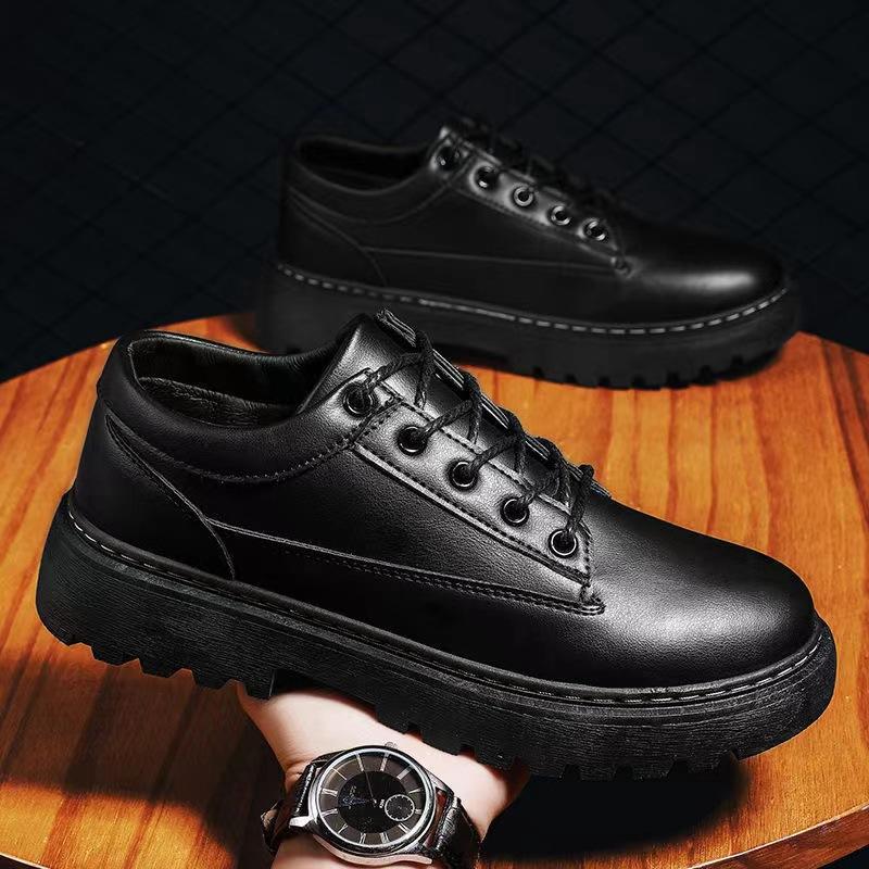 Velké protiskluzové boty prodyšné ležérní zimní kožené boty pánské boty černé sportovní nepromokavé nové společenské pánské