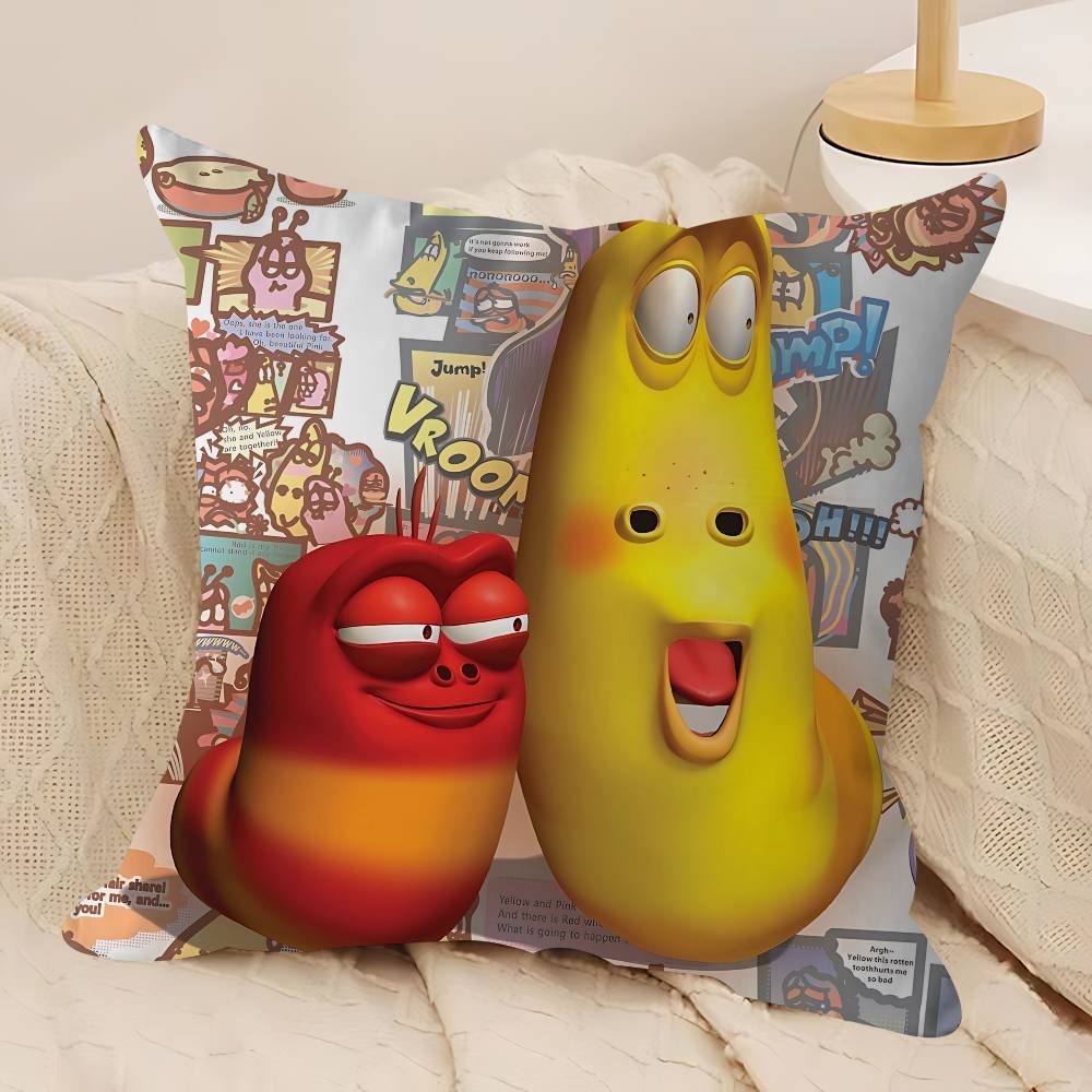 CUTE Cartoon L-Larva Pillow Case Removable Washable Cushion Cover – All-Season Soft Linen