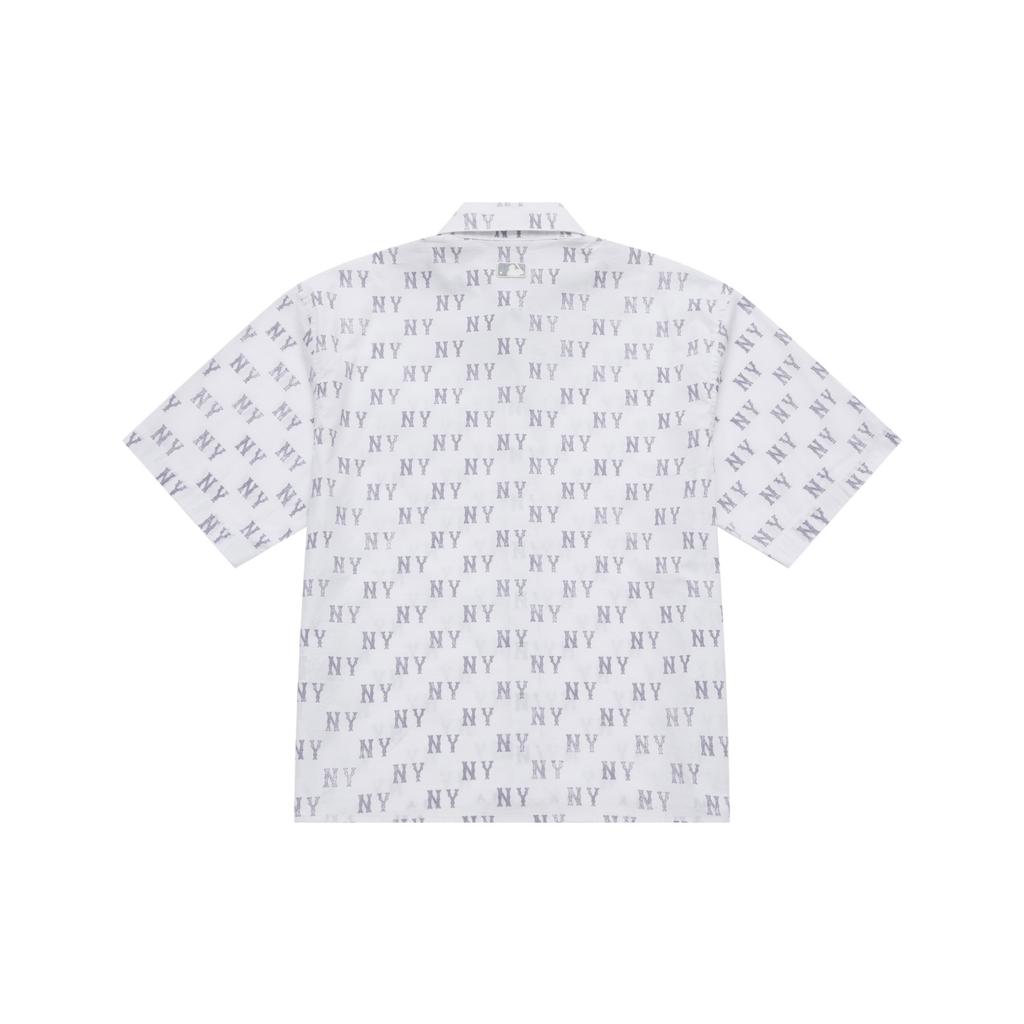 New MLB MONOGRAM Collection New York Yankees SS25 Shirt Unisex Gray 3AWSM0653-50GRS