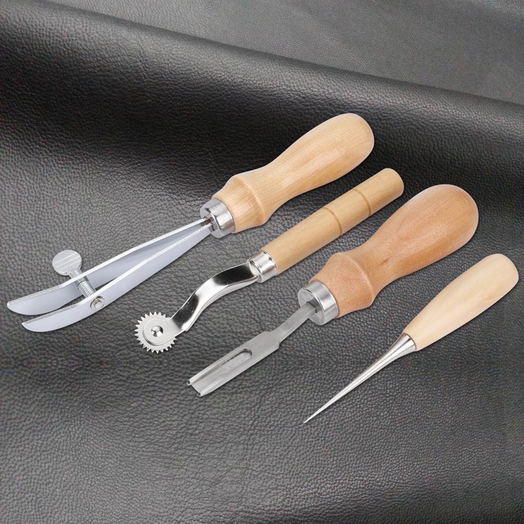 20pcs Leather Craft Tools Punch Kit Stitching Working Stitching Groover Sewing Set