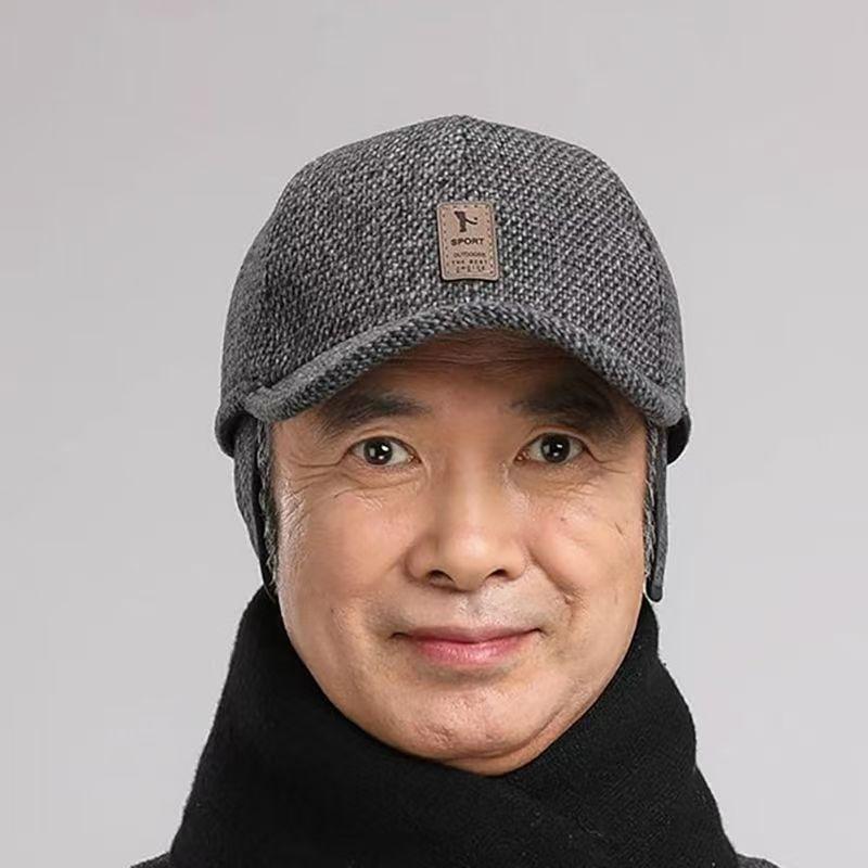 Autumn and Winter Warm Autumn and Winter Men's Outdoor Cold-proof Ear Protection Baseball Cap Casual Plus Velvet Thickened Baseball Hat Dad