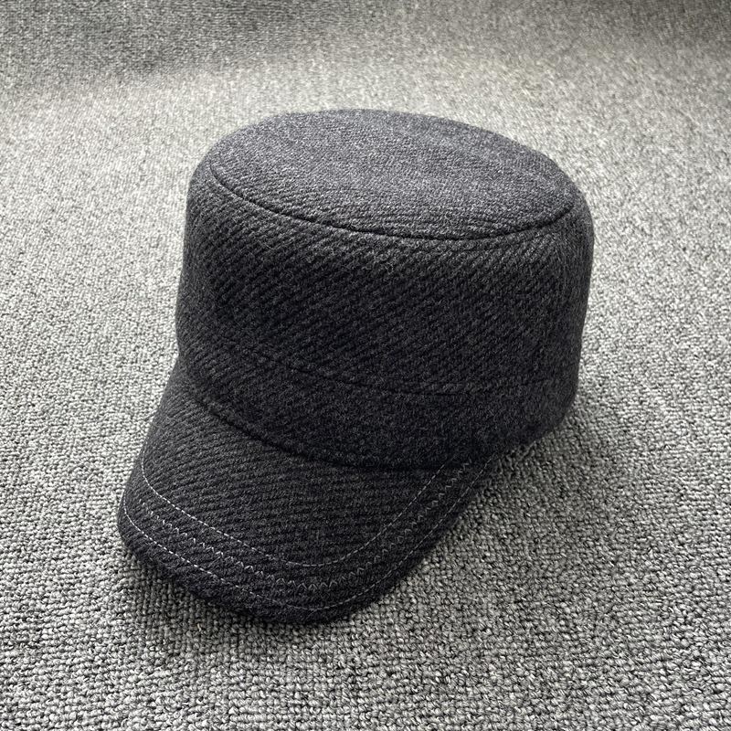 Plus Size Winter Flat Top Baseball Cap with Ear Protection for Men and Grandpa