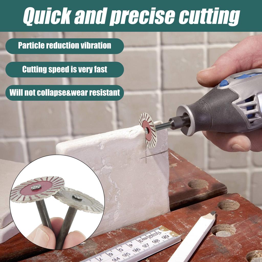 10Pcs Cutting Disc 6mm Shank Circular Saw Blade Sanding Disc Grinding Wheel For Wood Metal Stone Granite Marble Wet Dry Cutting