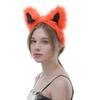Kunstpelz Katzen Füchse Ohren Stirnband für Frauen Halloween Cosplay Kostüm Haarschmuck Fellige Tierohren Haarreif