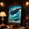 Classic Princess Jasmine Turquoise Pearl Dress Pearl Art Painting Aladdin Golden Magic Lamp Magic Light Belt Pearl Inlaid Frameless Craft Painting
