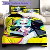 Cyberpunk Edgerunner Muster Bettwäsche, Steppbett Set Bettbezug Kissenbezug Zuhause Geburtstagsgeschenk (1 Bettbezug + 2 Kissenbezüge, ohne Füllung)