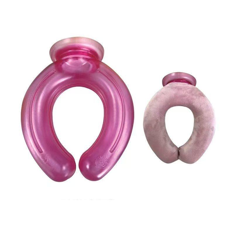 850ml U-förmiger Heiß-Kalt-Beutel für Nackenschmerzen Hochdichtes PVC-Nackenkissen mit großer Einfüllöffnung Haushaltsprodukte für heiß und kalt